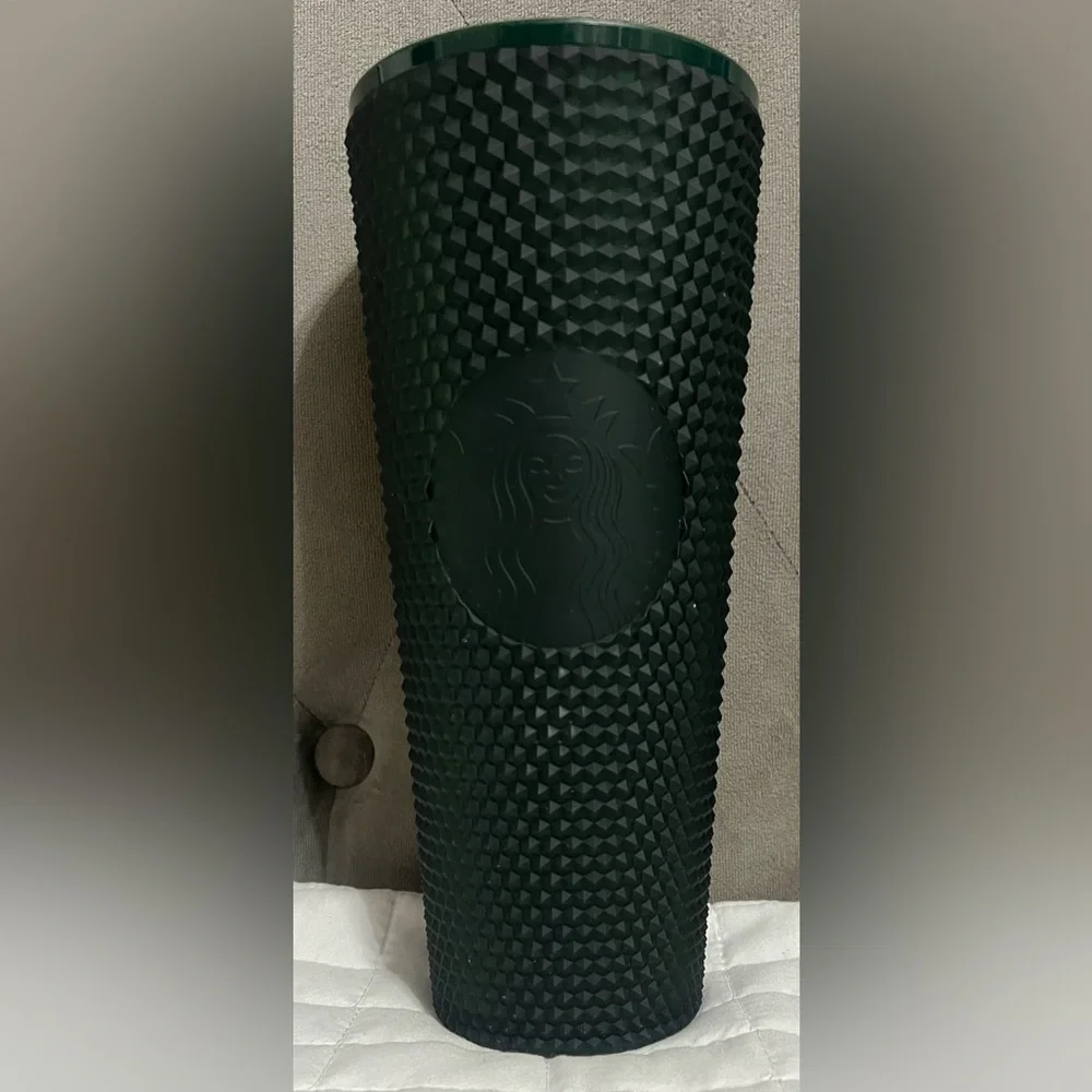 Starbucks Dark Green Matte Studded Venti cold cup tumblers 24oz